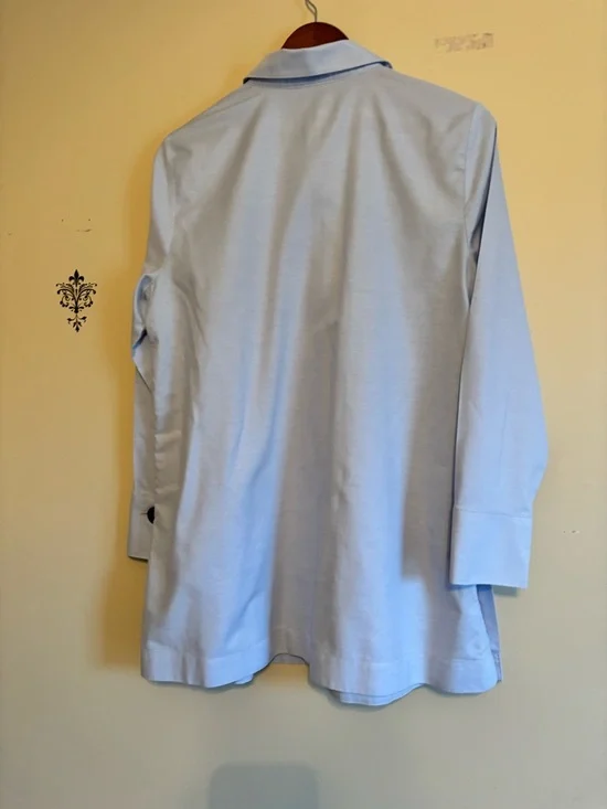 Chicos tunic blouse no iron baby blue size medium Chicos 1 - Picture 3 of 8